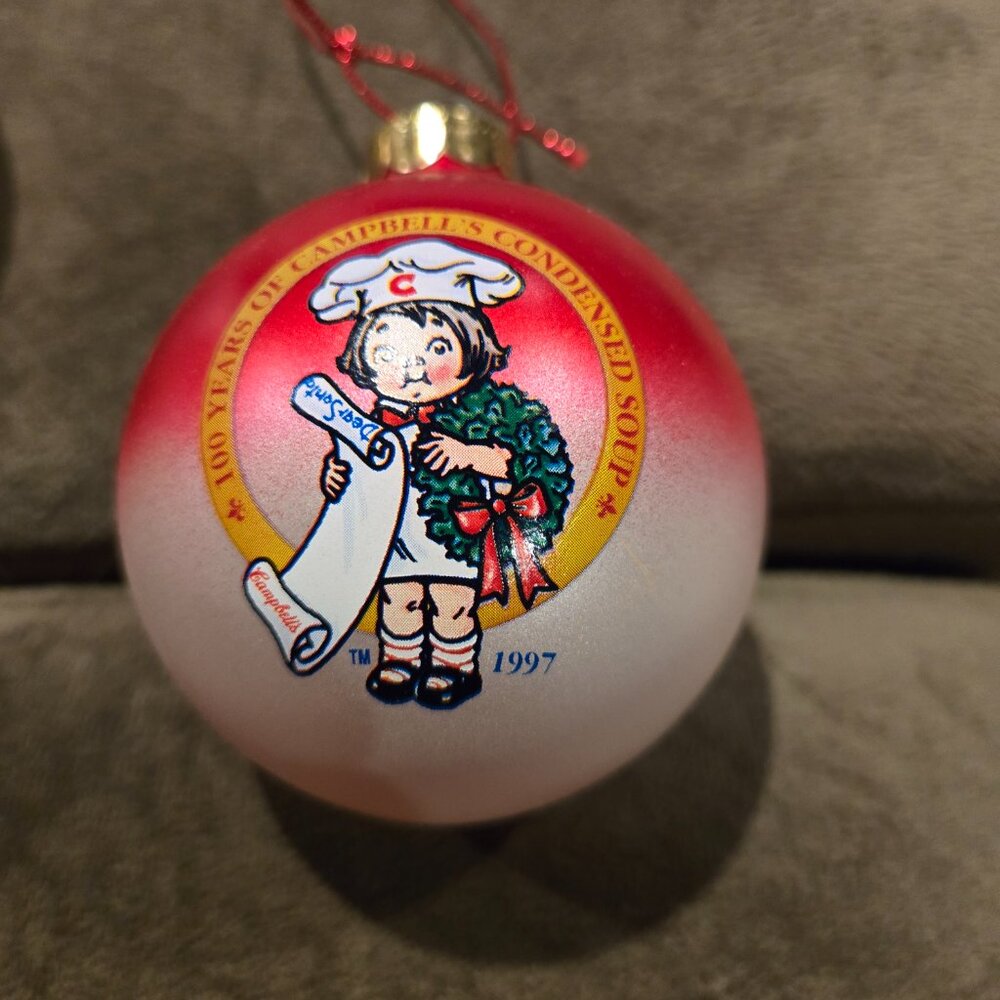 Lot of 9 Vintage 1990s Campbell's Soup Kids Christmas Ornaments